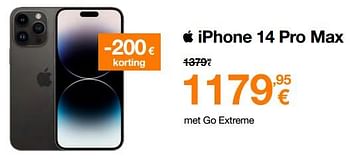 Promoties Apple iphone 14 pro max - Apple - Geldig van 01/07/2023 tot 31/07/2023 bij Orange