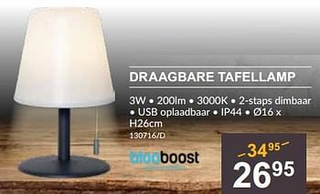 Promoties Draagbare tafellamp - BlooBoost - Geldig van 29/06/2023 tot 16/07/2023 bij HandyHome