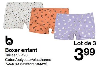 Promotions Boxer enfant - Produit maison - Zeeman  - Valide de 01/07/2023 à 07/07/2023 chez Zeeman