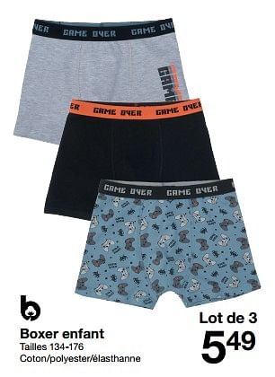 Promotions Boxer enfant - Produit maison - Zeeman  - Valide de 01/07/2023 à 07/07/2023 chez Zeeman