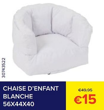 Promotions Chaise d’enfant blanche - Produit Maison - Euroshop - Valide de 01/07/2023 à 31/07/2023 chez Euro Shop