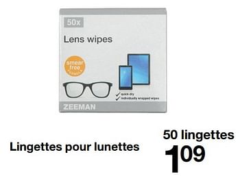 Promotions Lingettes pour lunettes - Produit maison - Zeeman  - Valide de 01/07/2023 à 07/07/2023 chez Zeeman