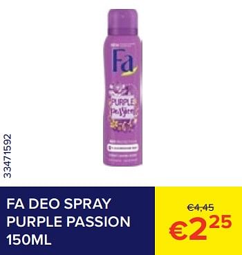 Promotions Fa deo spray purple passion - Fa - Valide de 01/07/2023 à 31/07/2023 chez Euro Shop