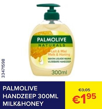 Promotions Palmolive handzeep milk+honey - Palmolive - Valide de 01/07/2023 à 31/07/2023 chez Euro Shop