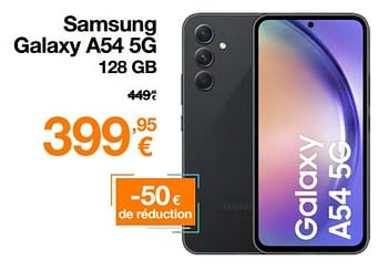 Promotions Samsung galaxy a54 5g 128 gb - Samsung - Valide de 01/07/2023 à 31/07/2023 chez Orange
