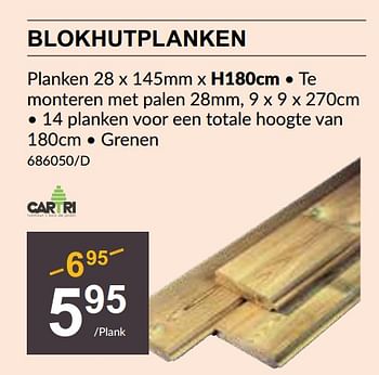 Promoties Blokhutplanken - Cartri - Geldig van 29/06/2023 tot 16/07/2023 bij HandyHome