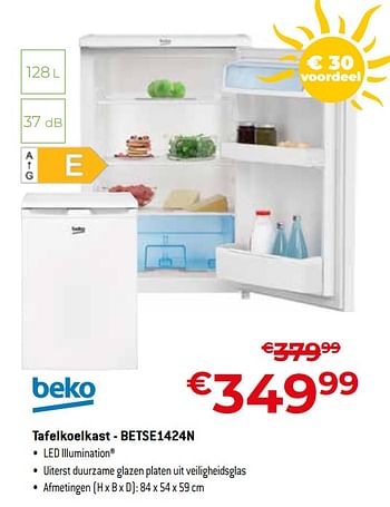 Promoties Beko tafelkoelkast - betse1424n - Beko - Geldig van 01/07/2023 tot 31/07/2023 bij Exellent