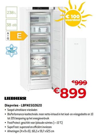 Promoties Liebherr diepvries - lbfne502620 - Liebherr - Geldig van 01/07/2023 tot 31/07/2023 bij Exellent