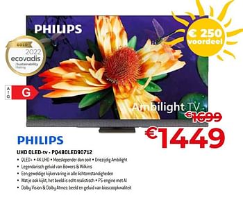 Promoties Philips uhd oled-tv - pq48oled90712 - Philips - Geldig van 01/07/2023 tot 31/07/2023 bij Exellent