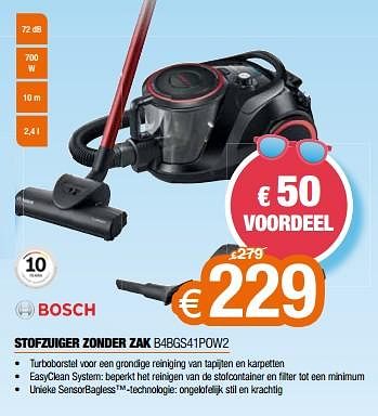 Promotions Bosch stofzuiger zonder zak b4bgs41pow2 - Bosch - Valide de 01/07/2023 à 31/07/2023 chez Expert