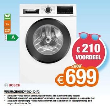 Promoties Bosch wasmachine bowgg04404fg - Bosch - Geldig van 01/07/2023 tot 31/07/2023 bij Expert