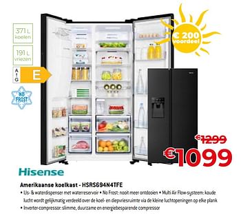 Promoties Hisense amerikaanse koelkast - hsrs694n4tfe - Hisense - Geldig van 01/07/2023 tot 31/07/2023 bij Exellent