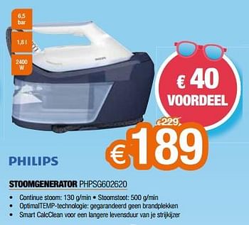 Promoties Philips stoomgenerator phpsg602620 - Philips - Geldig van 01/07/2023 tot 31/07/2023 bij Expert