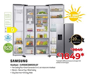 Promoties Samsung koelkast - s1rs68cg885dslef - Samsung - Geldig van 01/07/2023 tot 31/07/2023 bij Exellent