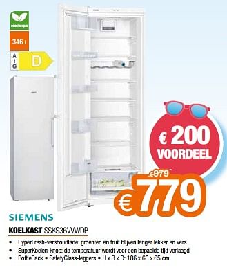 Promoties Siemens koelkast ssks36vvwdp - Siemens - Geldig van 01/07/2023 tot 31/07/2023 bij Expert