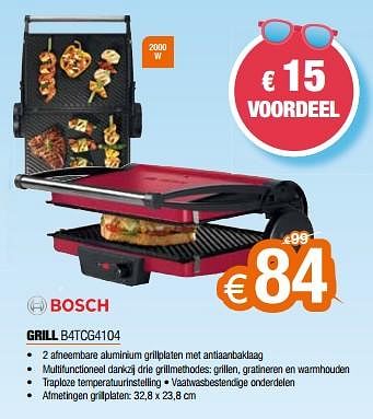 Promoties Bosch grill b4tcg4104 - Bosch - Geldig van 01/07/2023 tot 31/07/2023 bij Expert
