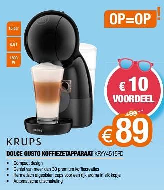Promoties Krups dolce gusto koffiezetapparaat kryy4515fd - Krups - Geldig van 01/07/2023 tot 31/07/2023 bij Expert