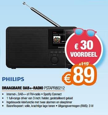 Promoties Philips draagbare dab+-radio pstapr80212 - Philips - Geldig van 01/07/2023 tot 31/07/2023 bij Expert