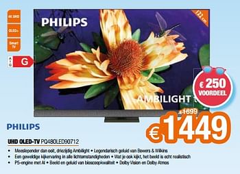 Promoties Philips uhd oled-tv pq48oled90712 - Philips - Geldig van 01/07/2023 tot 31/07/2023 bij Expert