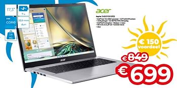 Promoties Acer aspire 3 a317-53-52cq - Acer - Geldig van 01/07/2023 tot 31/07/2023 bij Exellent