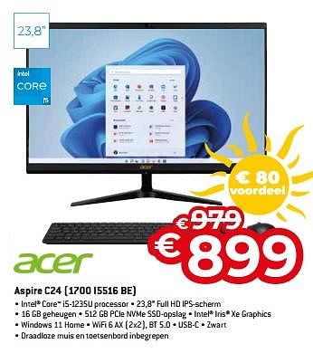 Promoties Acer aspire c24 1700 i5516 be - Acer - Geldig van 01/07/2023 tot 31/07/2023 bij Exellent
