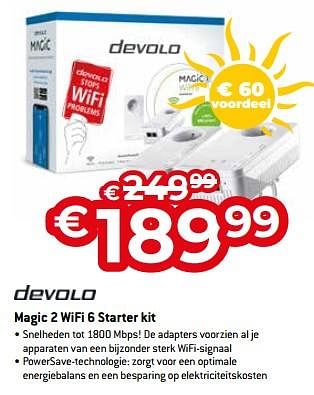 Promoties Devolo magic 2 wifi 6 starter kit - Devolo - Geldig van 01/07/2023 tot 31/07/2023 bij Exellent