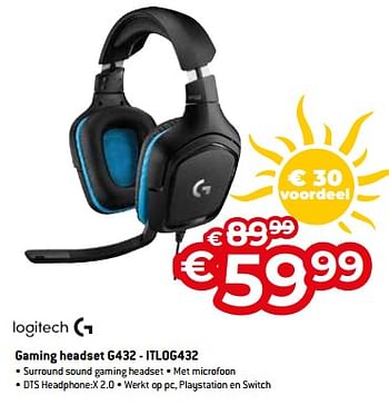Promotions Gaming headset g432 - itlog432 - Logitech - Valide de 01/07/2023 à 31/07/2023 chez Exellent