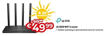 Promoties Tp-link ac1900 wifi 5-router - TP-LINK - Geldig van 01/07/2023 tot 31/07/2023 bij Exellent