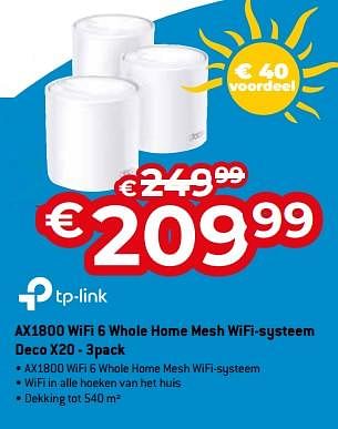 Promoties Tp-link ax1800 wifi 6 whole home mesh wifi-systeem deco x20 - TP-LINK - Geldig van 01/07/2023 tot 31/07/2023 bij Exellent