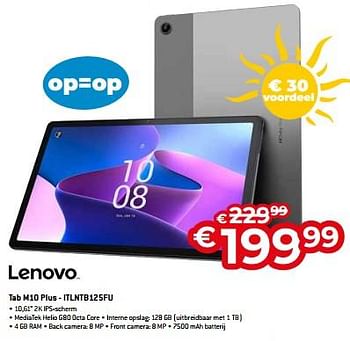 Promoties Lenovo tab m10 plus - itlntb125fu - Lenovo - Geldig van 01/07/2023 tot 31/07/2023 bij Exellent