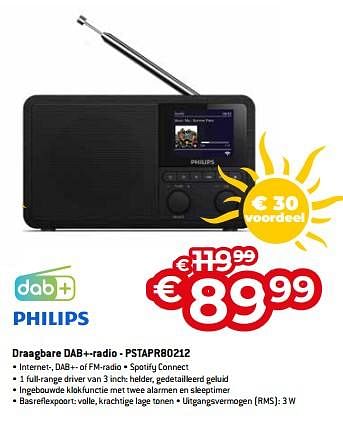 Promoties Philips draagbare dab+-radio - pstapr80212 - Philips - Geldig van 01/07/2023 tot 31/07/2023 bij Exellent