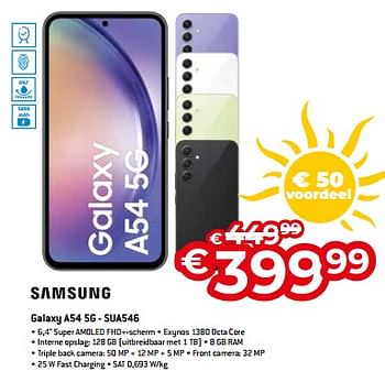 Promoties Samsung galaxy a54 5g - sua546 - Samsung - Geldig van 01/07/2023 tot 31/07/2023 bij Exellent