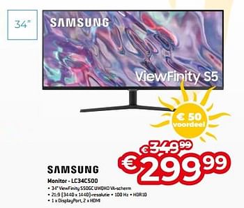 Promoties Samsung monitor - lc34c500 - Samsung - Geldig van 01/07/2023 tot 31/07/2023 bij Exellent