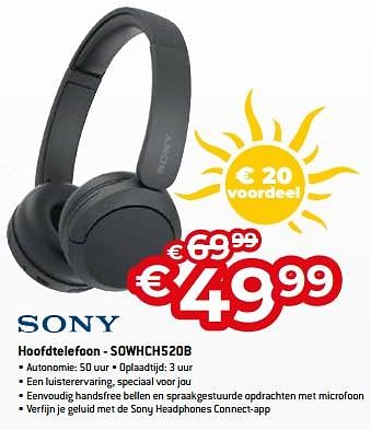 Promoties Sony hoofdtelefoon - sowhch520b - Sony - Geldig van 01/07/2023 tot 31/07/2023 bij Exellent