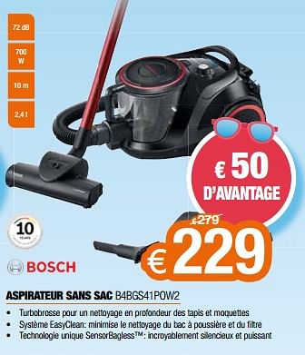 Promotions Bosch aspirateur sans sac b4bgs41pow2 - Bosch - Valide de 01/07/2023 à 31/07/2023 chez Expert