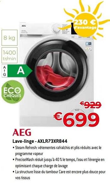 Promotions Aeg lave-linge - axlr73xr844 - AEG - Valide de 01/07/2023 à 31/07/2023 chez Exellent