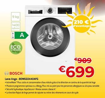 Promotions Bosch lave-linge - bowgg04404fg - Bosch - Valide de 01/07/2023 à 31/07/2023 chez Exellent