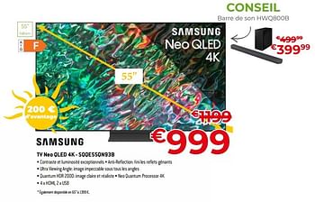 Promotions Samsung tv neo qled 4k - sqqe55qn93b - Samsung - Valide de 01/07/2023 à 31/07/2023 chez Exellent