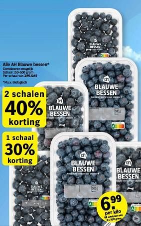 Promoties Alle ah blauwe bessen - Huismerk - Albert Heijn - Geldig van 03/07/2023 tot 09/07/2023 bij Albert Heijn