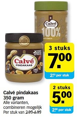 Promoties Calvé pindakaas - Calve - Geldig van 03/07/2023 tot 09/07/2023 bij Albert Heijn