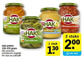 Promoties Hak potten - Hak - Geldig van 03/07/2023 tot 09/07/2023 bij Albert Heijn