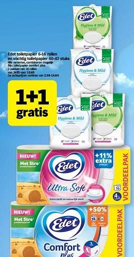 Promoties Toiletpapier comfort plus - Edet - Geldig van 03/07/2023 tot 09/07/2023 bij Albert Heijn