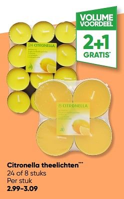Promoties Citronella theelichten - Huismerk - Big Bazar - Geldig van 03/07/2023 tot 16/07/2023 bij Big Bazar