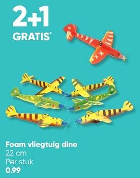 Promoties Foam vliegtuig dino - Huismerk - Big Bazar - Geldig van 03/07/2023 tot 16/07/2023 bij Big Bazar