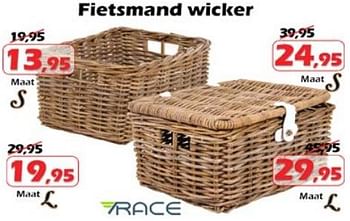 Promoties Fietsmand wicker - Vrace - Geldig van 28/06/2023 tot 31/07/2023 bij Itek