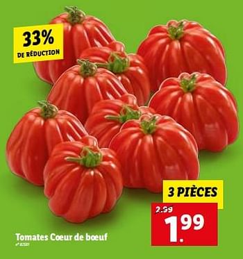 Promotions Tomates coeur de boeuf - Produit maison - Lidl - Valide de 12/07/2023 à 18/07/2023 chez Lidl