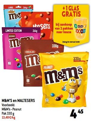Promoties M+m’s - peanut - M&M 's - Geldig van 05/07/2023 tot 11/07/2023 bij Smatch