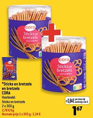 Promoties Sticks en bretzels en bretzels cora - Huismerk - Smatch - Geldig van 05/07/2023 tot 11/07/2023 bij Smatch