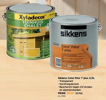 Promoties Sikkens cetol filter 7 plus - Sikkens - Geldig van 05/07/2023 tot 18/07/2023 bij Gamma