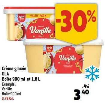 Promotions Crème glacée ola - Ola - Valide de 05/07/2023 à 11/07/2023 chez Smatch